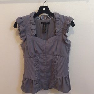 Metallic Gray Bodice Top